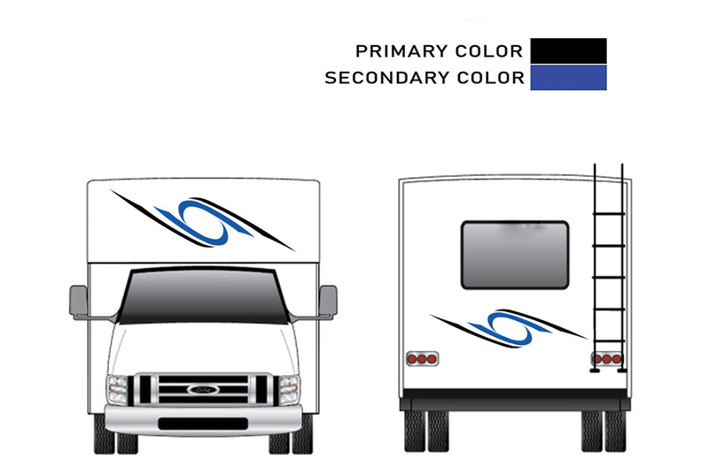 Replacement graphics front and back decals for RVs Motorhome Class C (Kit RG15005)