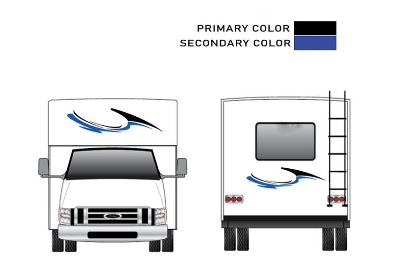 Replacement graphics front and back decals for RVs Motorhome Class C (Kit RG15006)