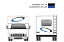 Replacement graphics front and back decals for RVs Motorhome Class C (Kit RG15007)