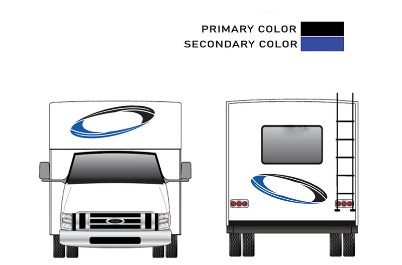 Replacement graphics front and back decals for RVs Motorhome Class C (Kit RG15007)