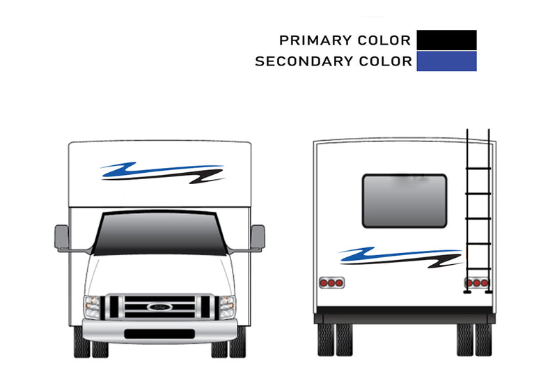 Replacement graphics front and back decals for RVs Motorhome Class C (Kit RG15008)