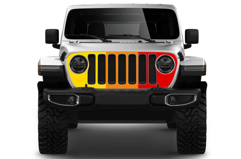 Retro print grille graphics decals compatible with Wrangler JL