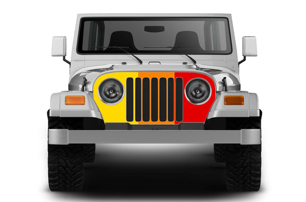 Retro print grille graphics decals for Jeep Wrangler TJ