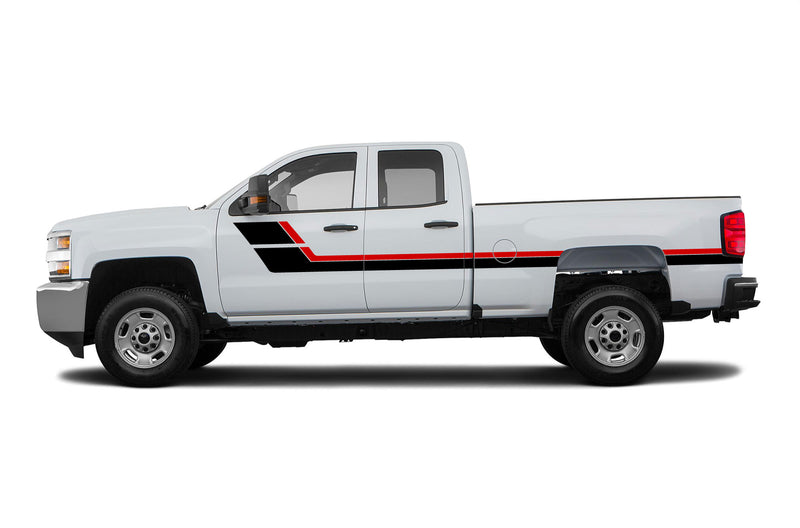 Retro hash stripes decals for Chevrolet Silverado 2500HD 2015-2019