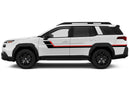 Retro style double center hash stripes graphics decals compatible with Subaru Outback