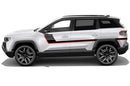 Retro-style double center stripes graphics decals for Jeep Compass