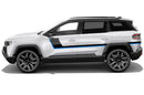 Retro-style double center stripes graphics decals for Jeep Compass