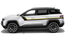 Retro style double center stripes graphics decals for Jeep Compass