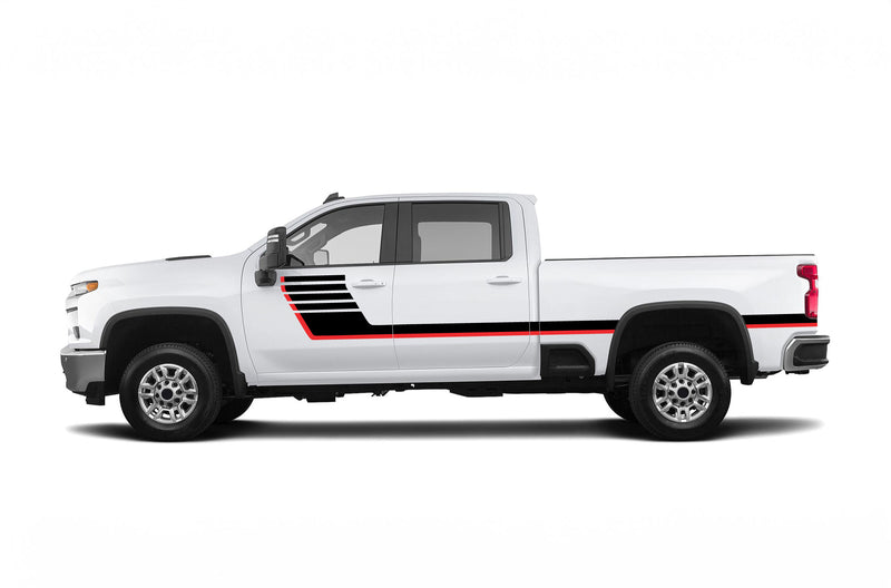 Retro-style stripes graphics decals for Chevrolet Silverado 2500HD