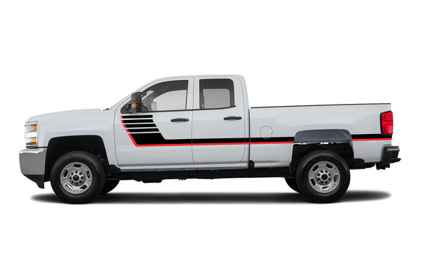 Retro-style hash decals for Chevrolet Silverado 2500HD 2015-2019