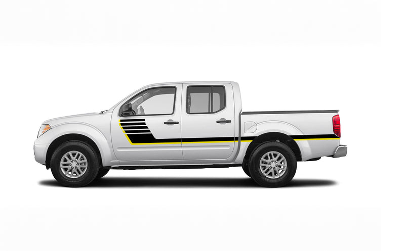 Retro-style hash stripes graphics decals for Nissan Frontier 2005-2021