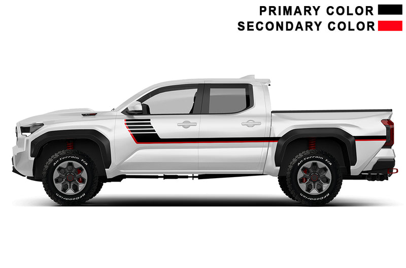 Retro style center stripes graphics decals for Toyota Tacoma