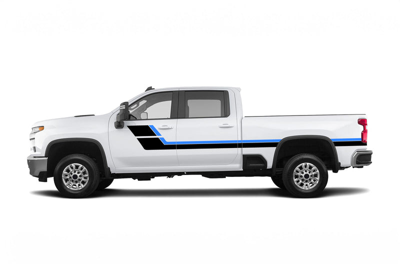 Retro hash stripes graphics decals for Chevrolet Silverado 2500HD