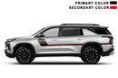 Retro-style double center hash stripes graphics decals compatible with Chevrolet Traverse