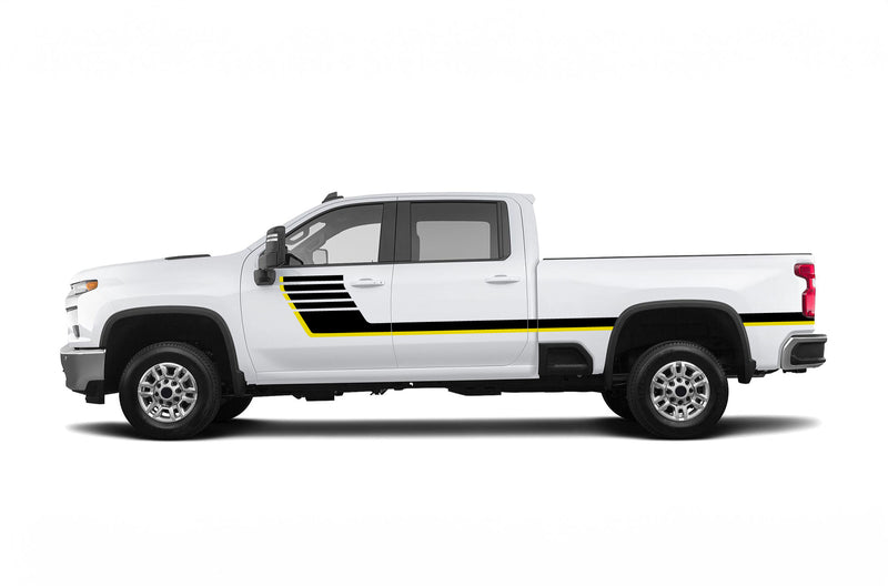 Retro-style stripes graphics decals for Chevrolet Silverado 2500HD