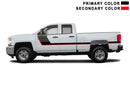 Retro-style double hash stripes decals graphics compatible with Chevrolet Silverado 2500HD 2015-2019
