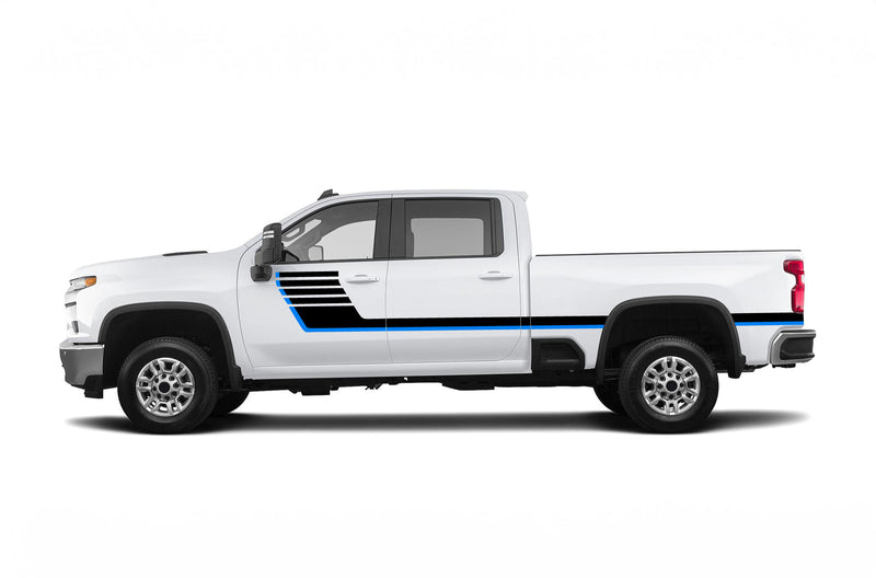 Retro-style stripes graphics decals for Chevrolet Silverado 2500HD