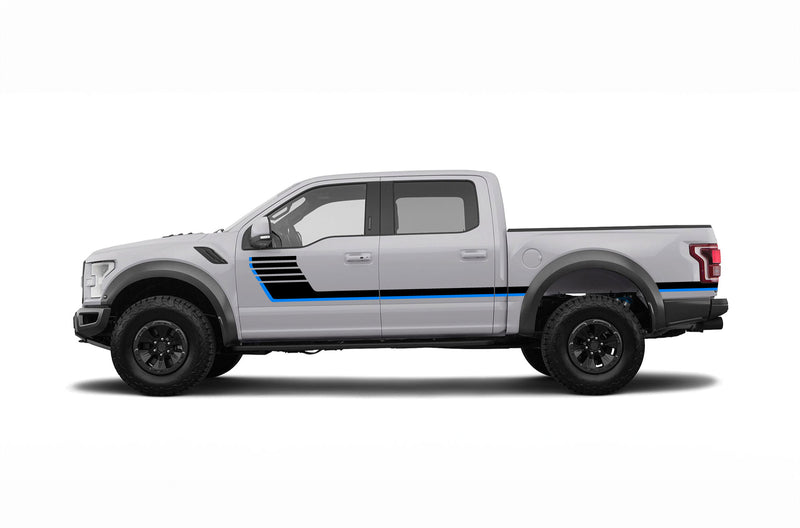 Retro-style double center stripes for Ford F150 Raptor 2017-2020