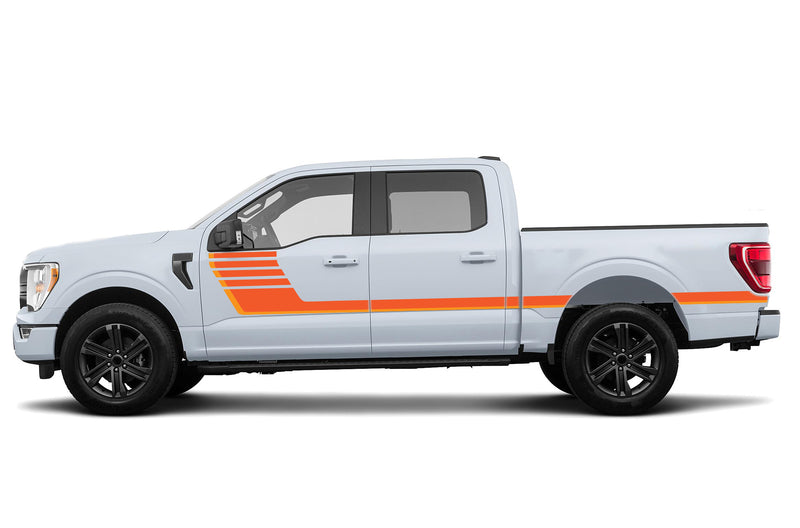 Retro style hash stripes graphics decals for Ford F150