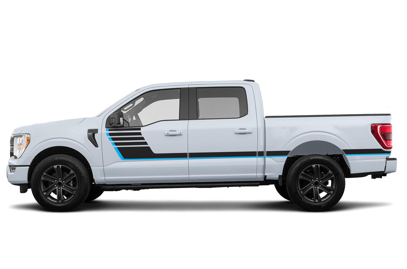 Retro style hash stripes graphics decals for Ford F150