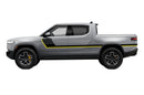 Retro-style double hash stripes graphics decals for Rivian R1T