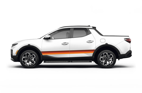 Retro themes side graphics decals for Hyundai Santa Cruz