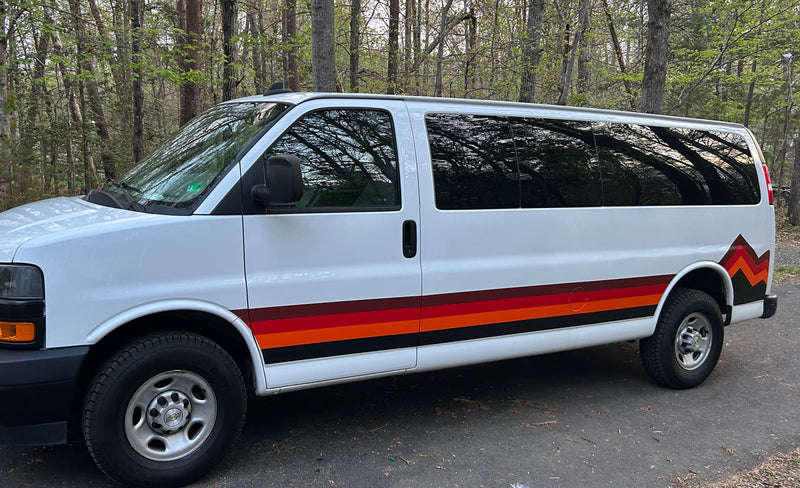 Retro Mountain Stripes Side Graphics Decals for Chevrolet Express