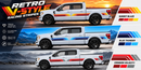 Retro V-style racing side stripes graphics compatible with Ford F150