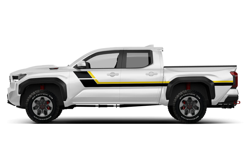 Retro style double center stripes graphics decals for Toyota Tacoma