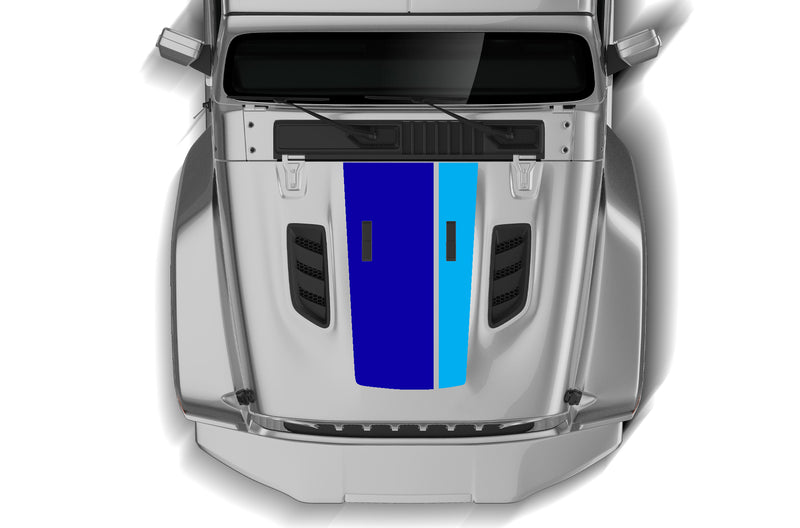 Retro style double stripes hood graphics decals compatible with Gladiator JT