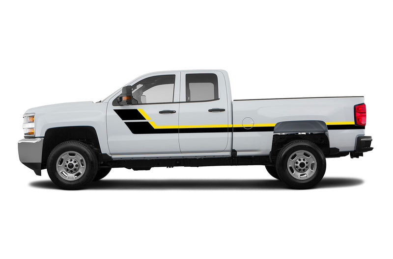 Retro hash stripes decals for Chevrolet Silverado 2500HD 2015-2019