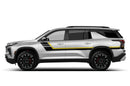 Retro style double hash stripes graphics decals for Chevrolet Traverse