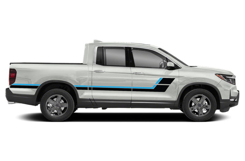 Retro style double center hash stripes graphics decals for Honda Ridgeline