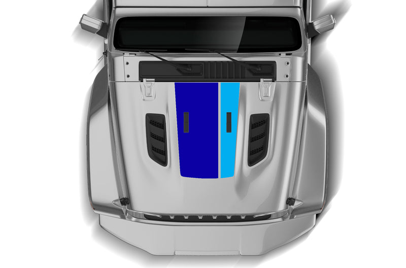 Retro style double stripes hood graphics decals compatible with Gladiator JT