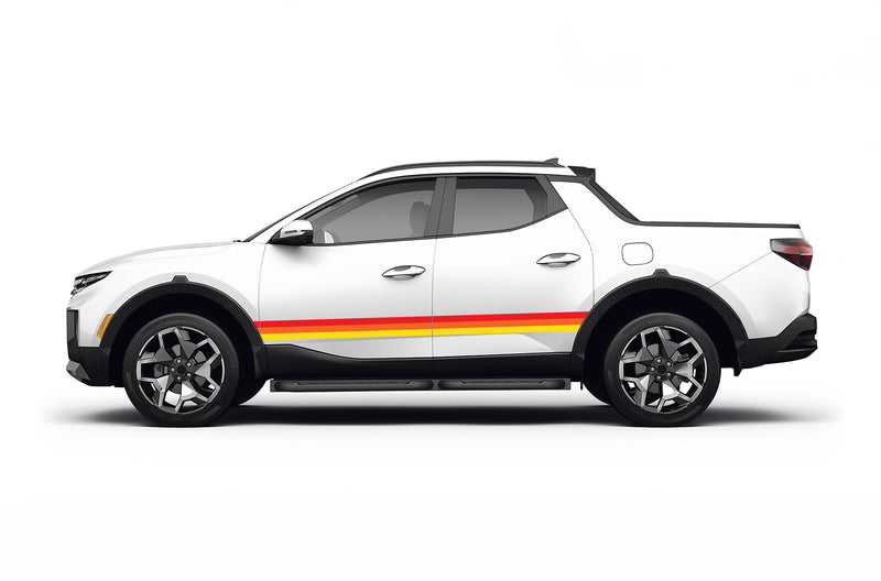 Retro themes side graphics decals for Hyundai Santa Cruz