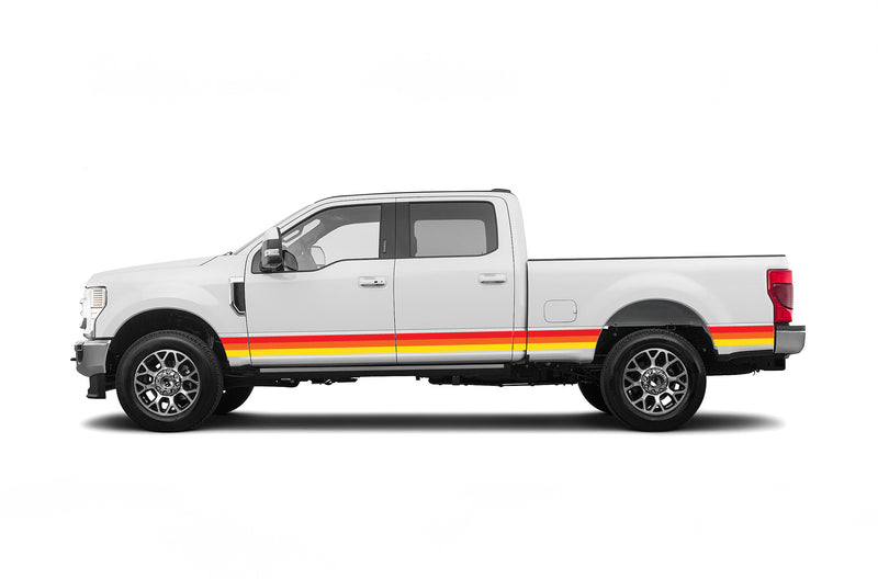 Retro themes side graphics decals for Ford F250 2017-2022