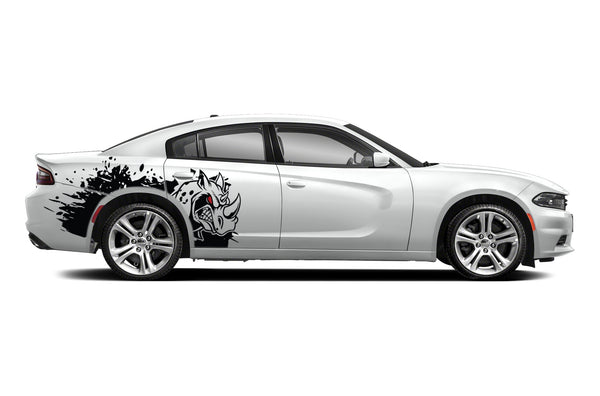 Rhino hit side graphics decals for Dodge Charger