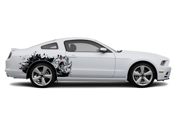 Rhino hit side graphics decals for Ford Mustang 2010-2014