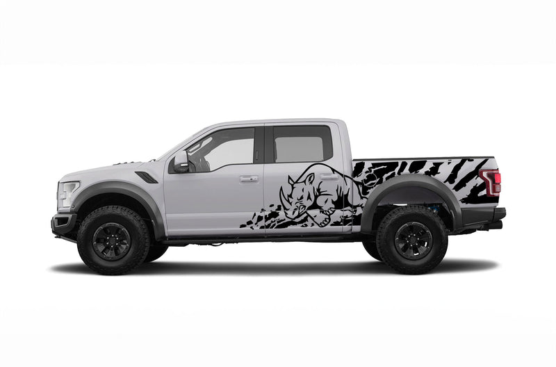 Rhino splash side graphics decals for Ford F150 Raptor 2017-2020