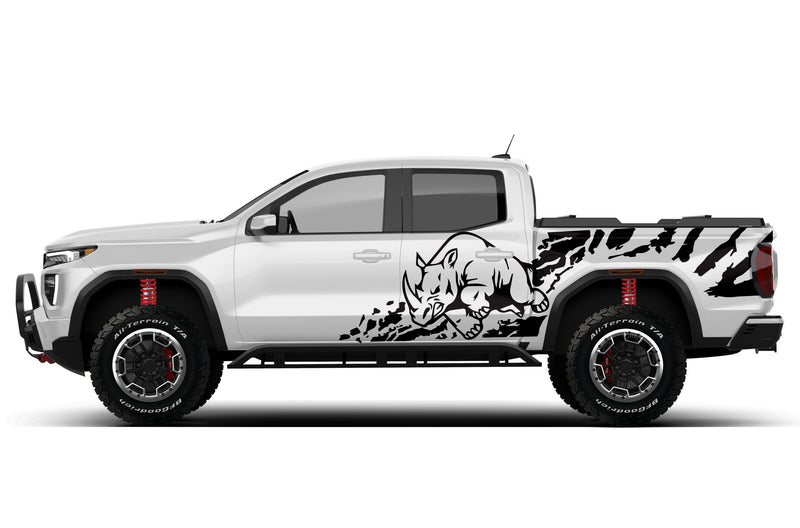 Rhino splash side graphics decals for GMC Canyon