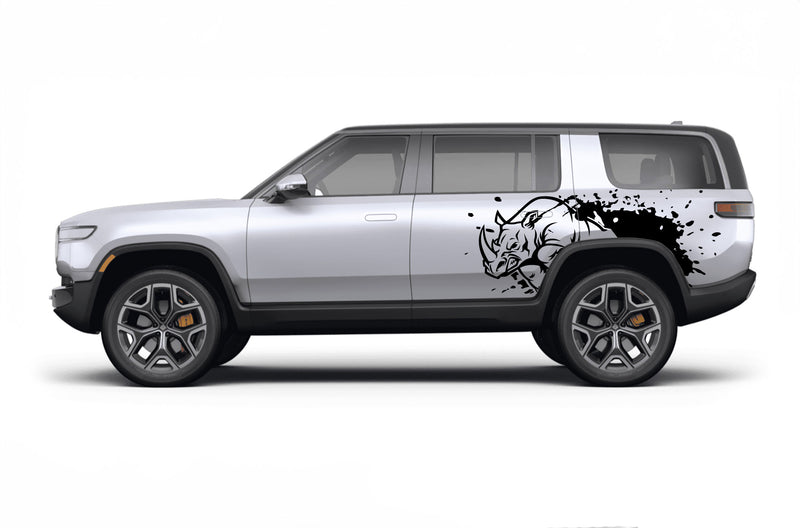 Rhino splash side graphics decals for Rivian R1S