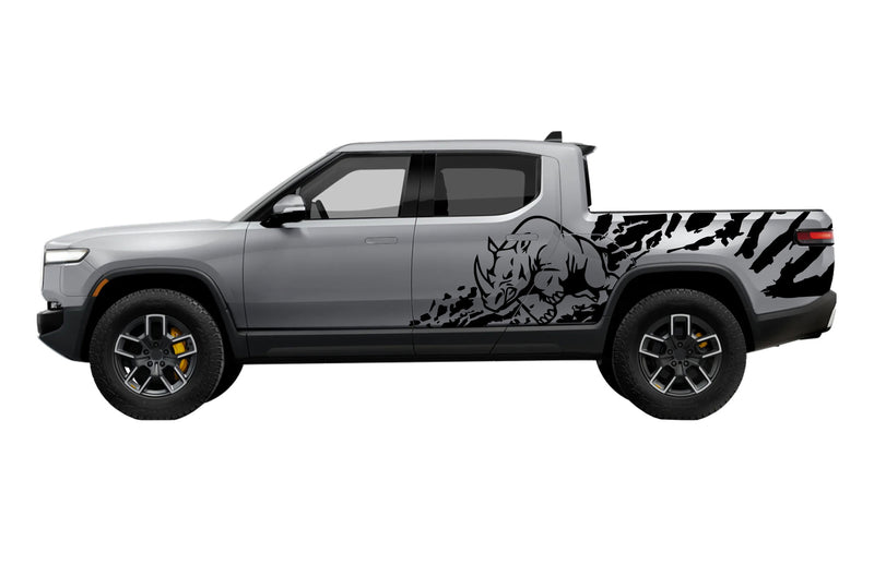 Rhino splash side graphics decals for Rivian R1T