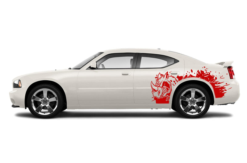 Rhino hit side graphics decals for Dodge Charger 2006-2010