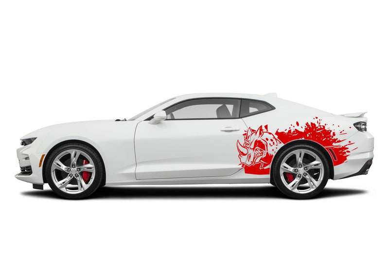 Rhino hit side graphics decals for Chevrolet Camaro