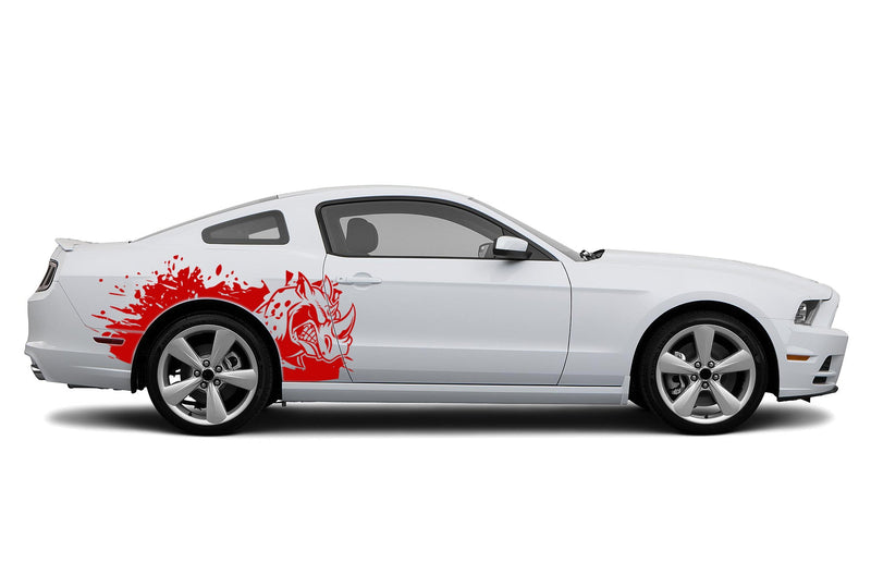 Rhino hit side graphics decals for Ford Mustang 2010-2014