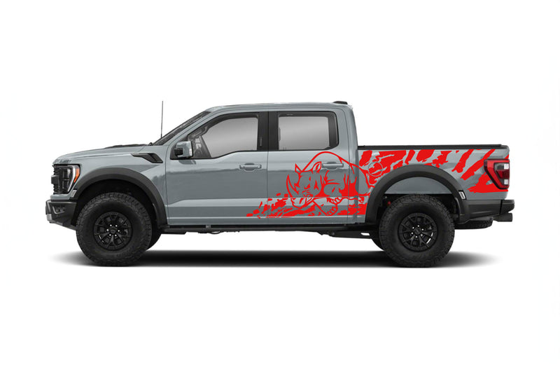 Rhino splash side graphics decals for Ford F150 Raptor