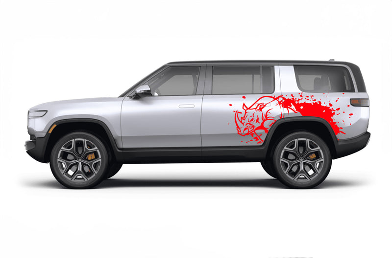 Rhino splash side graphics decals for Rivian R1S