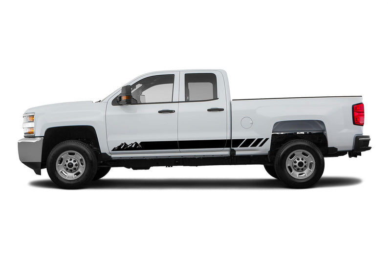 Rocker panel mountains decals for Chevrolet Silverado 2500HD 2015-2019