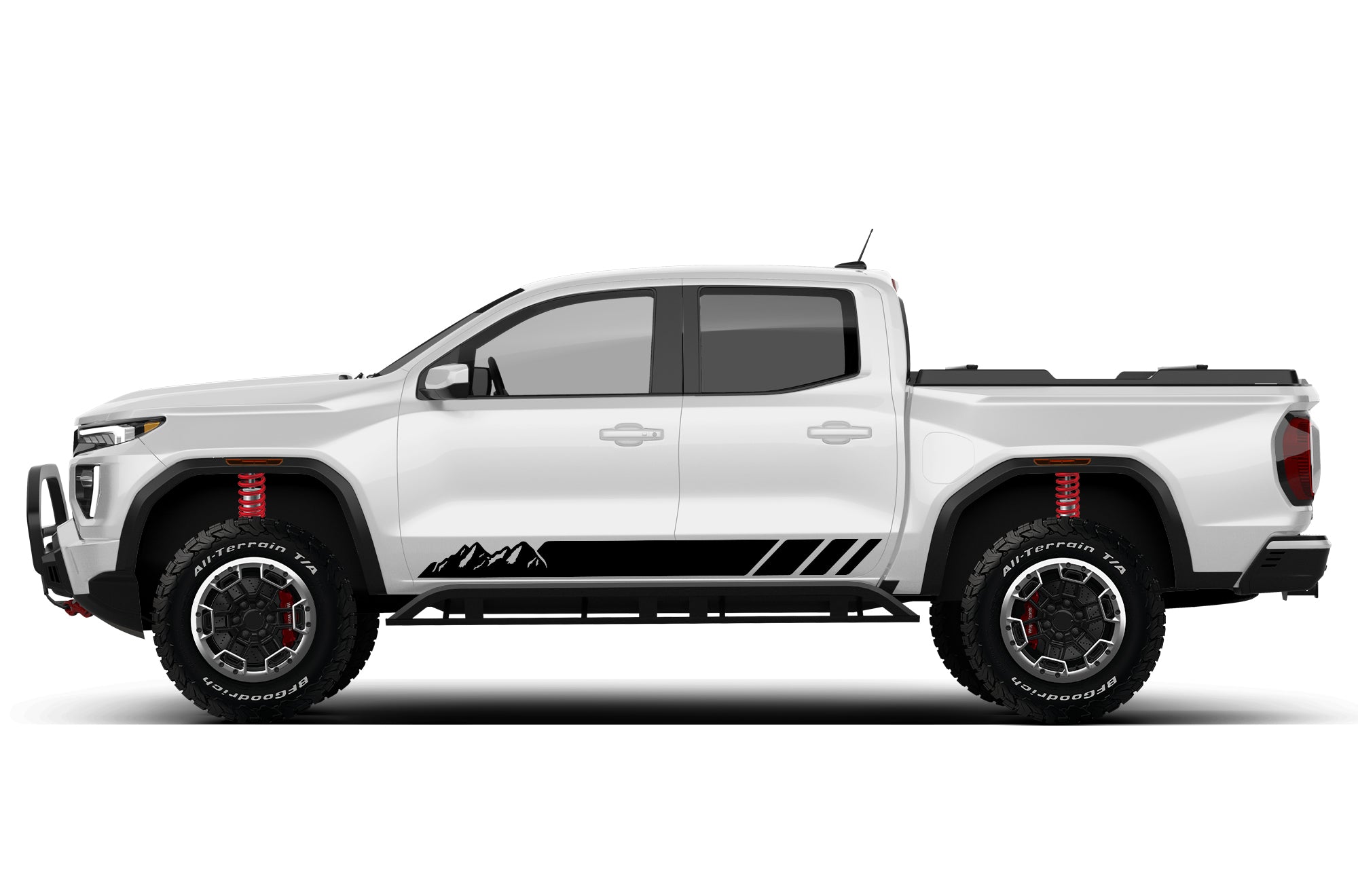 Car Rocker Panel Decals Rocker panel mountains stripes side graphics decals for GMC Canyon