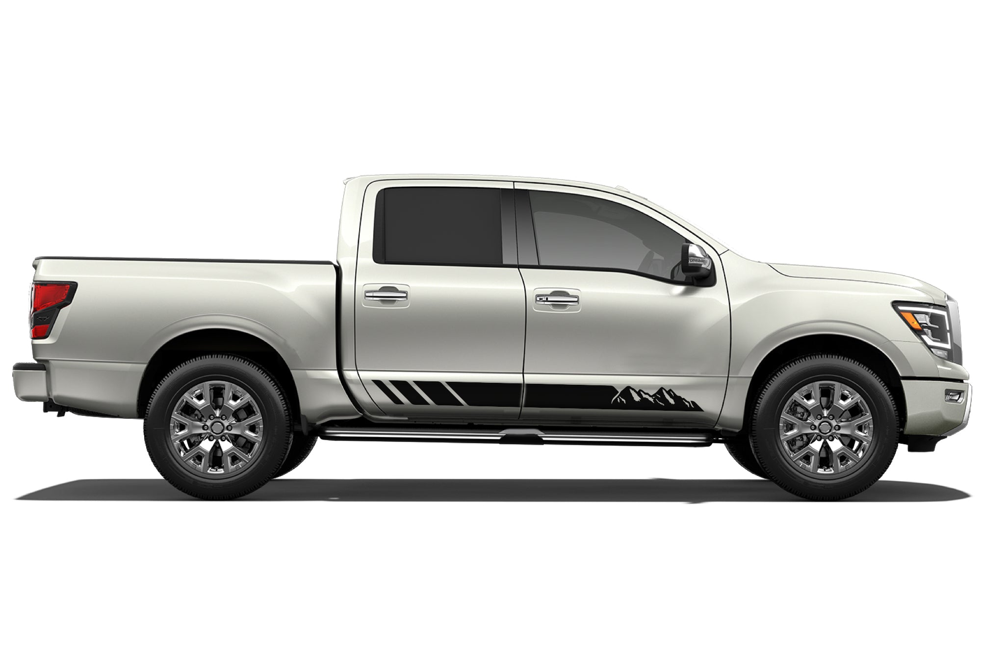 Titan Rocker Panel Cover Rocker panel mountains stripes side graphics decals for Nissan Titan